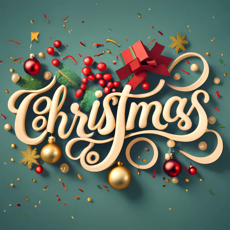 Christmas with Baubles and Gift Box