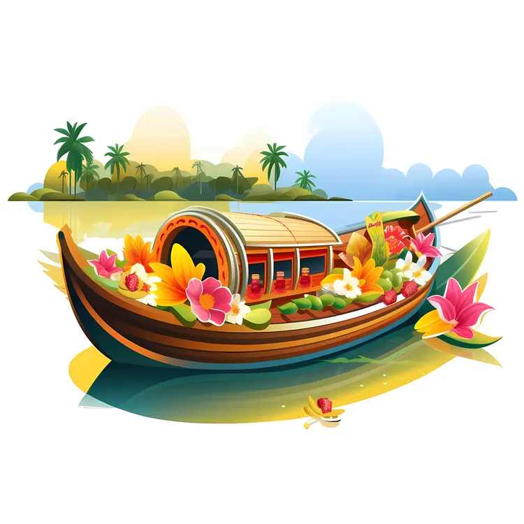 Beautiful Decorated Boat in Tropical Paradise