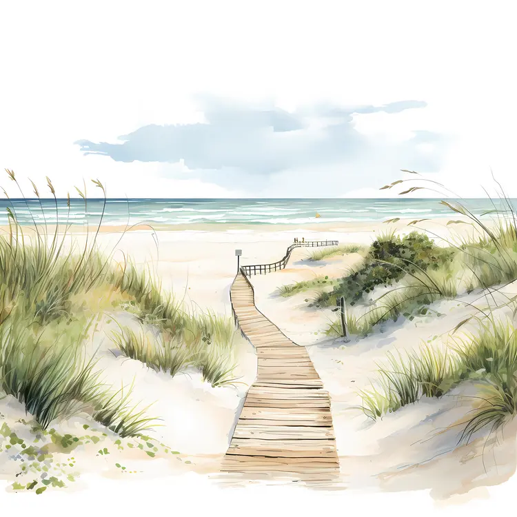 Serene Beach Pathway to the Ocean