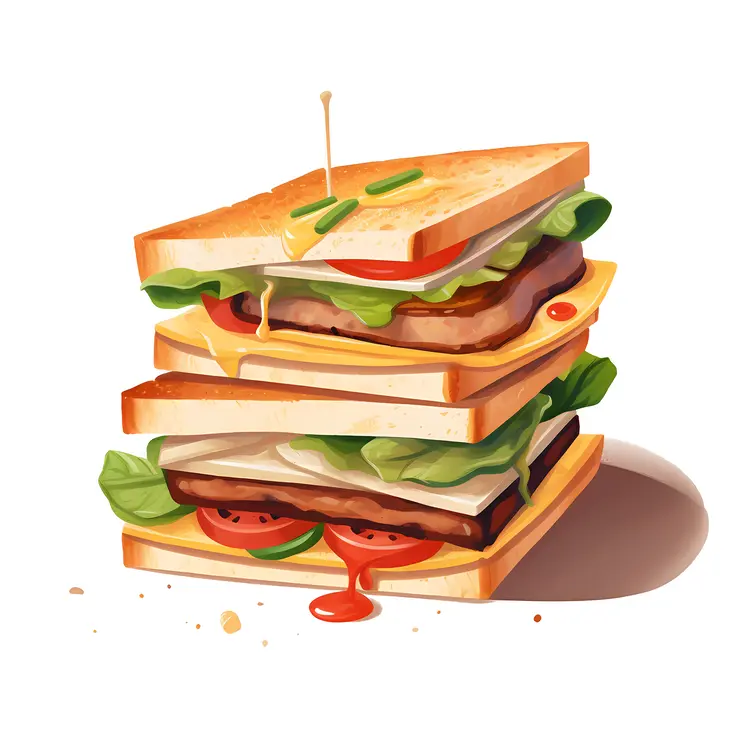 Classic Club Sandwich with Dripping Sauce