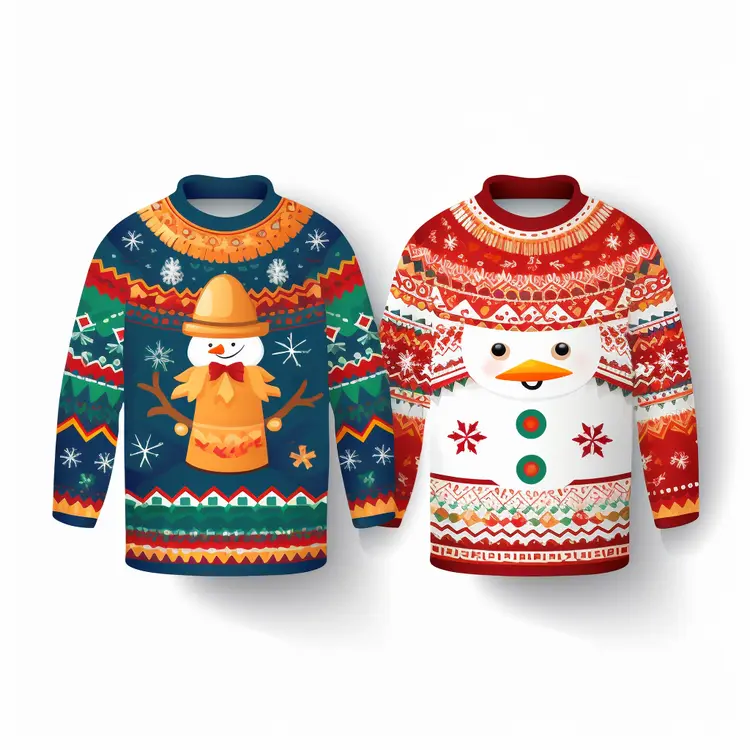 Festive Christmas Sweaters with Snowman Designs