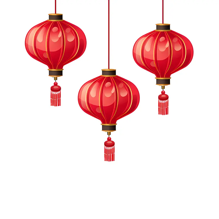 Traditional Red Lanterns for Chinese New Year Celebration