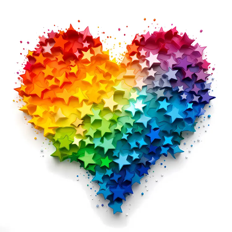 Colorful Star Heart