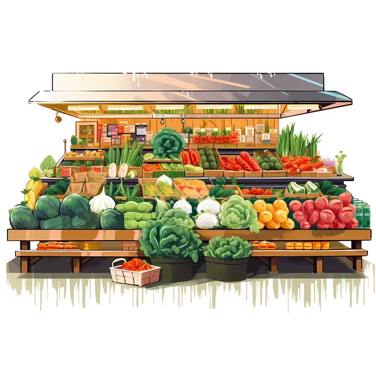 Fresh Vegetable Stand at Local Market