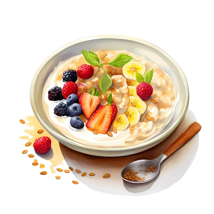 Bowl of Oatmeal with Fresh Fruits