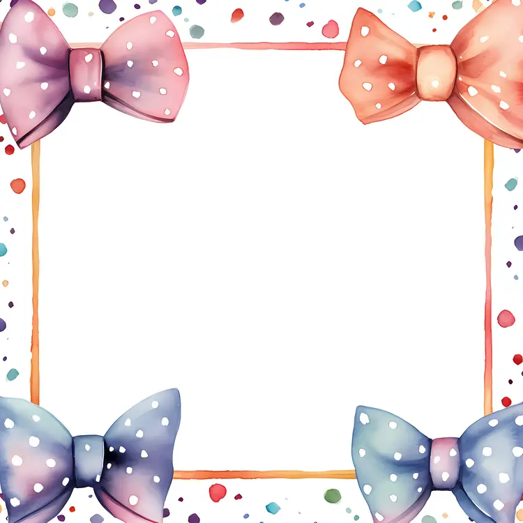 Colorful Polka Dot Bows Frame