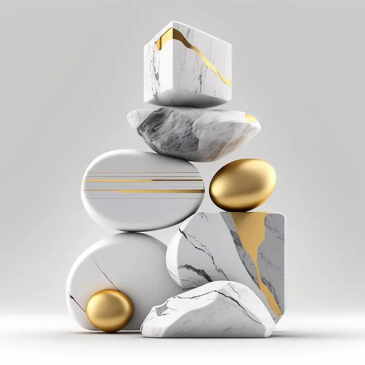 Elegant Marble Stones with Gold Accents