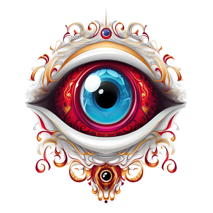 Ornate Blue Eye Illustration