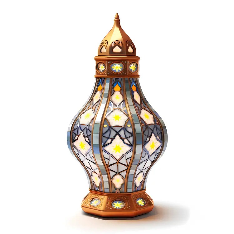 White and Gold Decorative Lantern