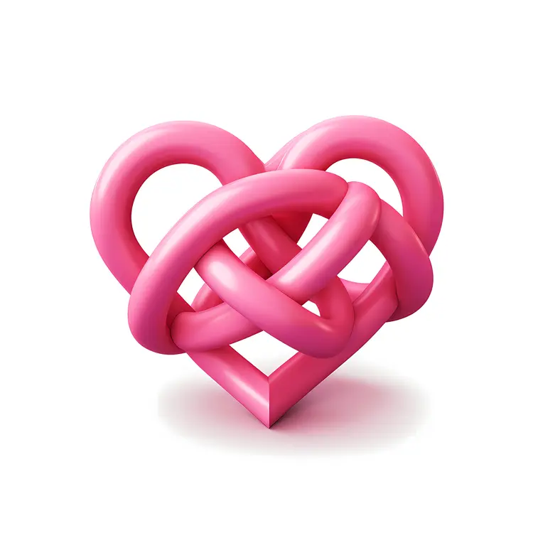 Charming Pink Knotted Heart Art