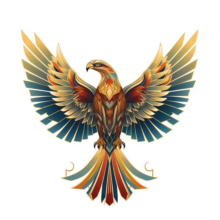 Golden Bird with Majestic Wings