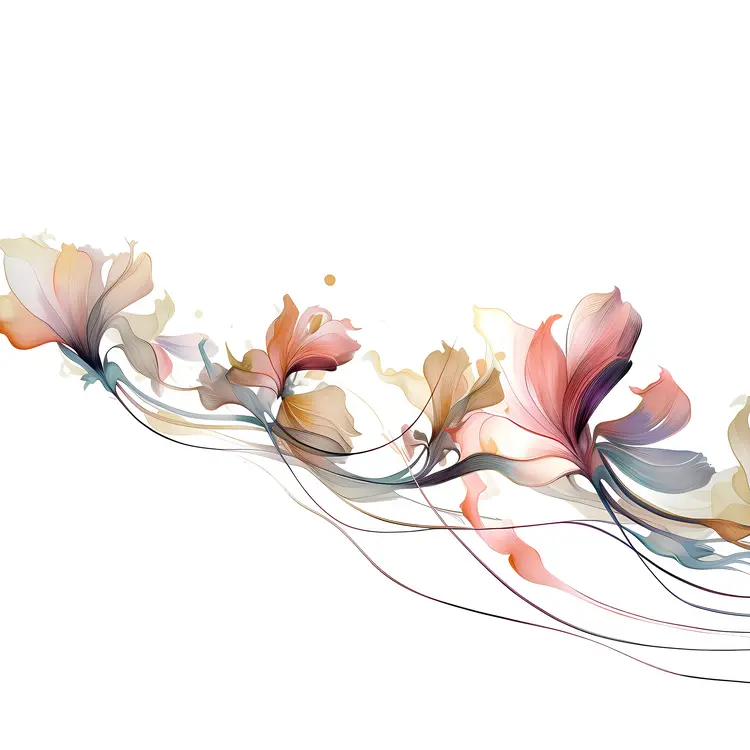 Abstract Flowers in Pastel Colors