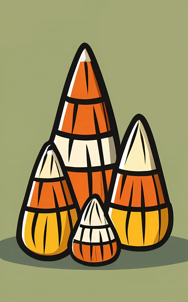 Colorful Candy Corn Illustration for Halloween