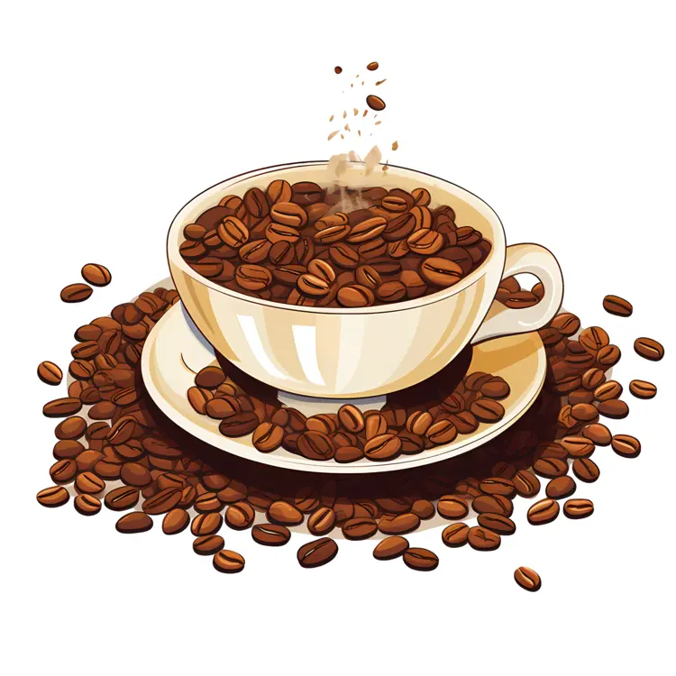 Delicious Cup of Coffee with Beans