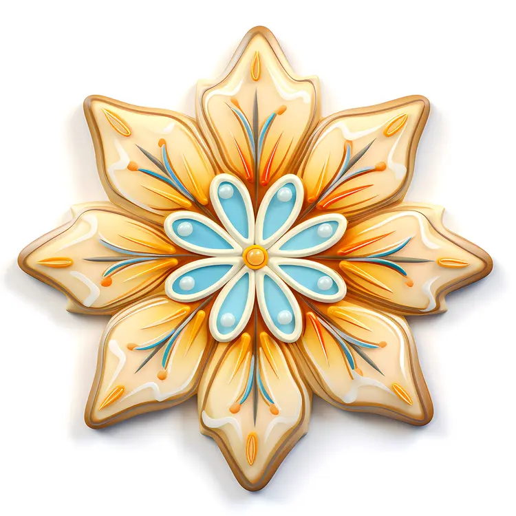 Blue and Orange Decorated Cookie