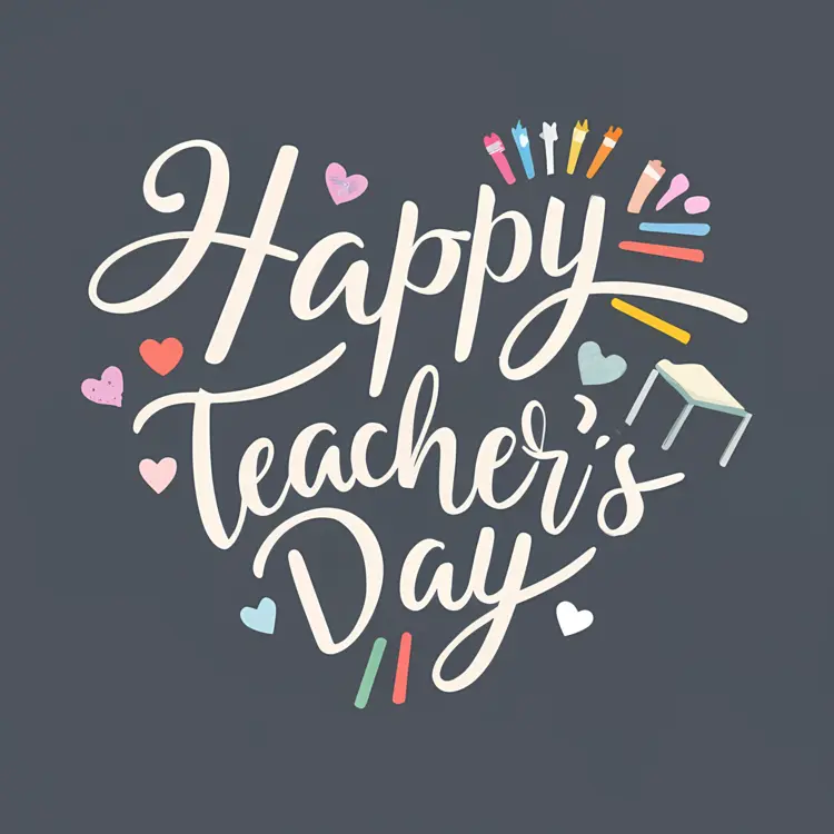 Table and Hearts for Teacher's Day
