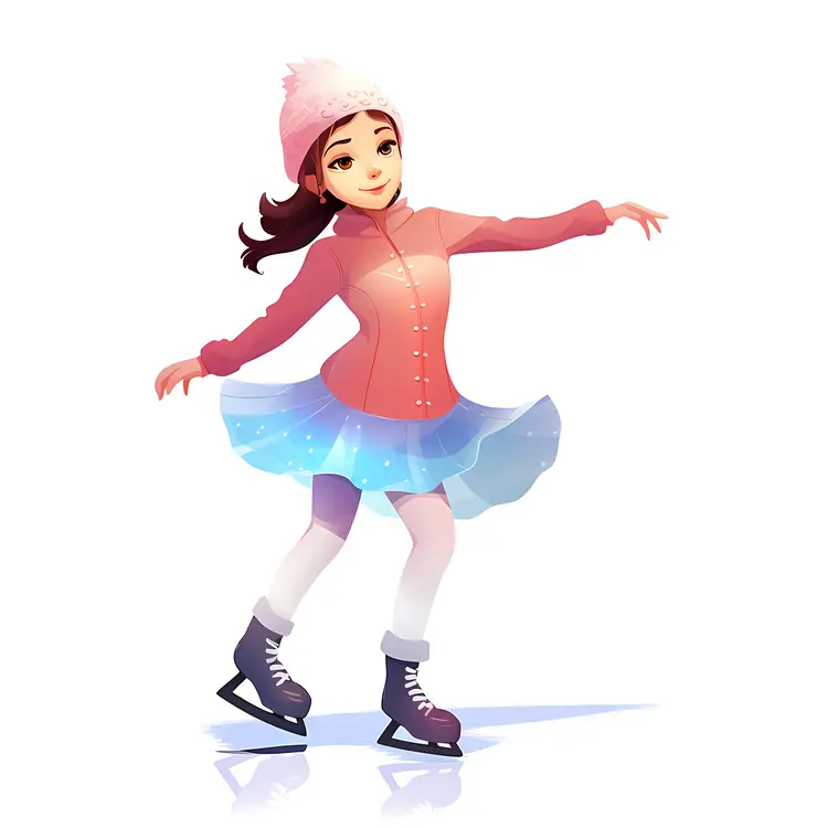Ice Skater in Colorful Dress