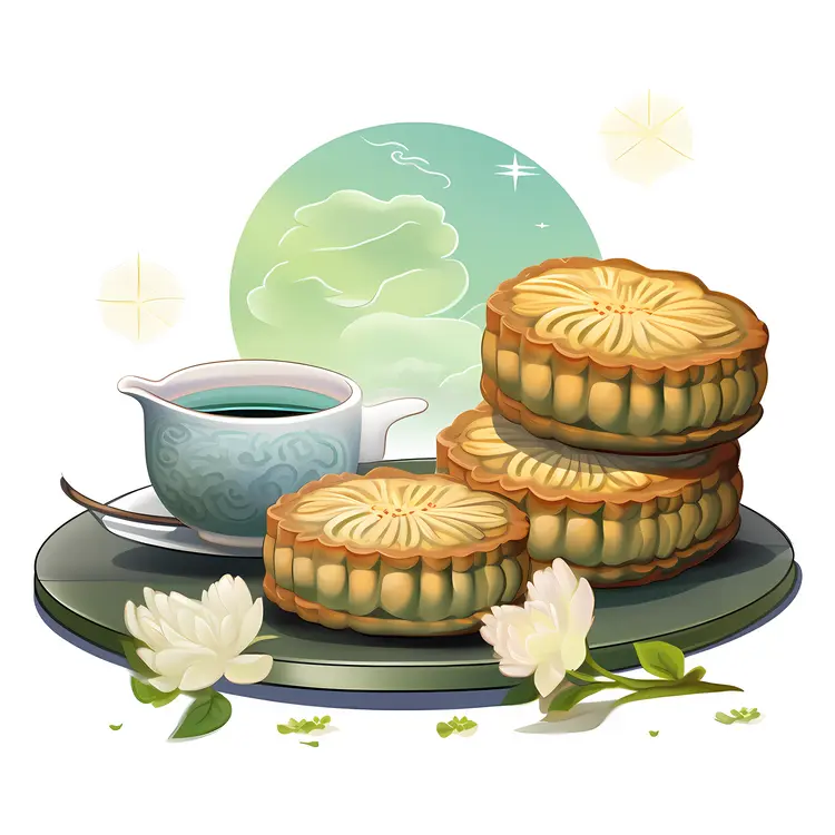 Mooncakes and Tea for Mid-Autumn Festival Celebration