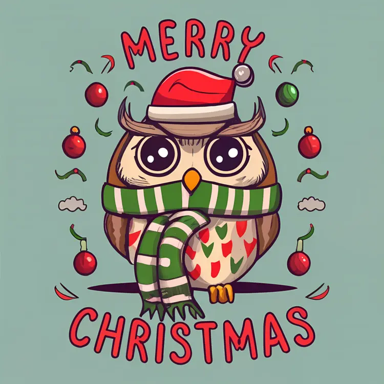 Christmas Owl with Ornaments