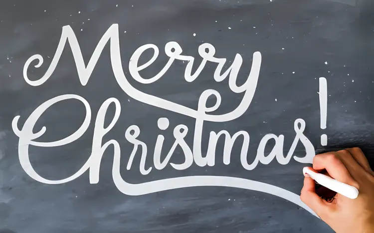 Merry Christmas with Chalkboard Handwriting