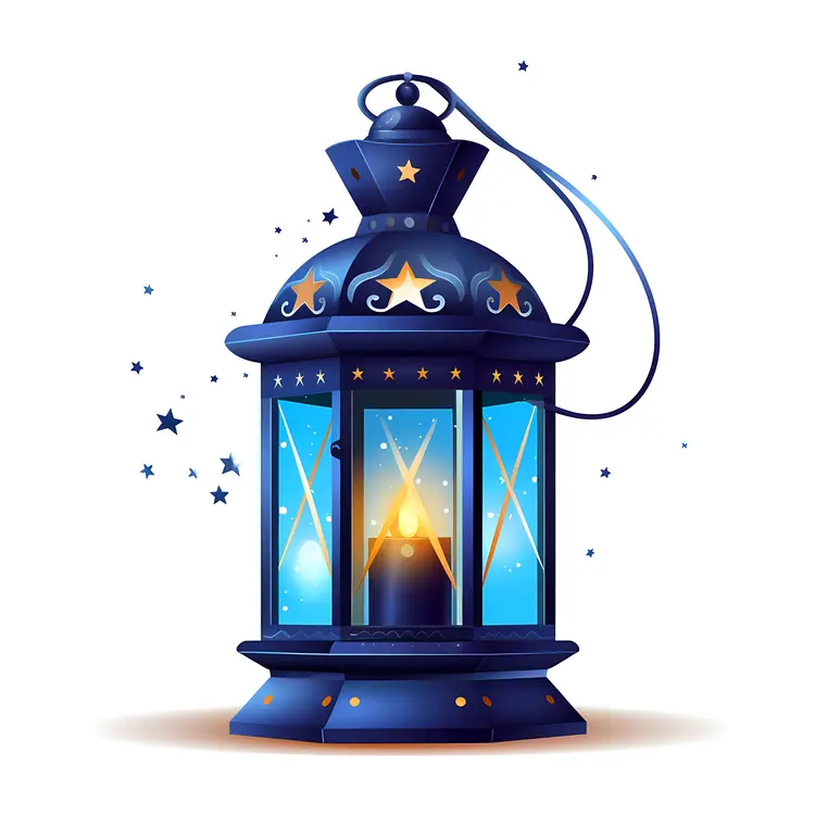Blue Lantern with Stars