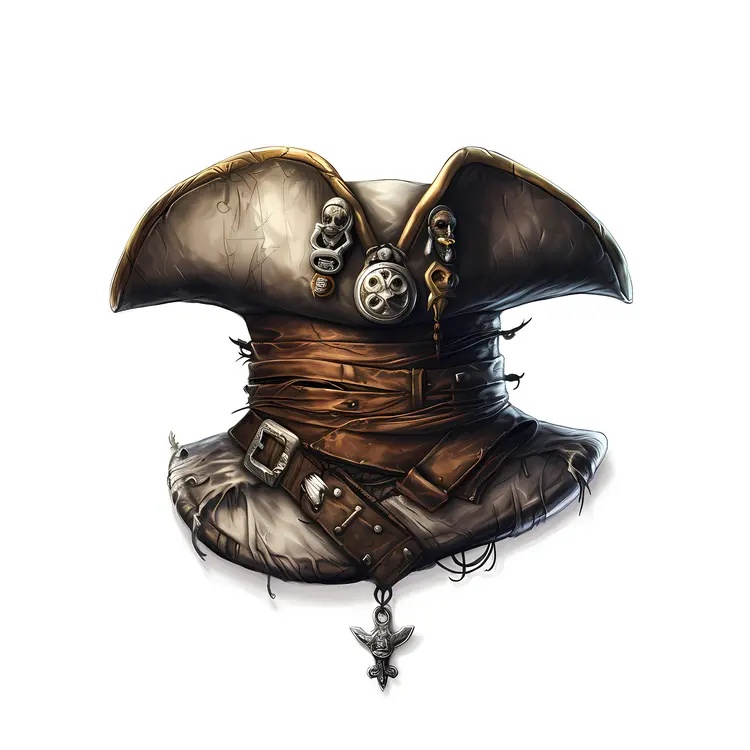 Vintage Pirate Hat with Skull Emblem