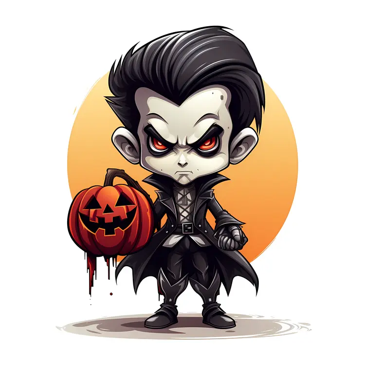 Cute Boy with Pumpkin