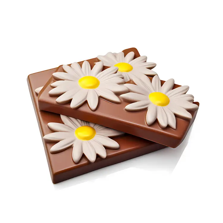 Chocolate Bars with Daisy Flower Decorations