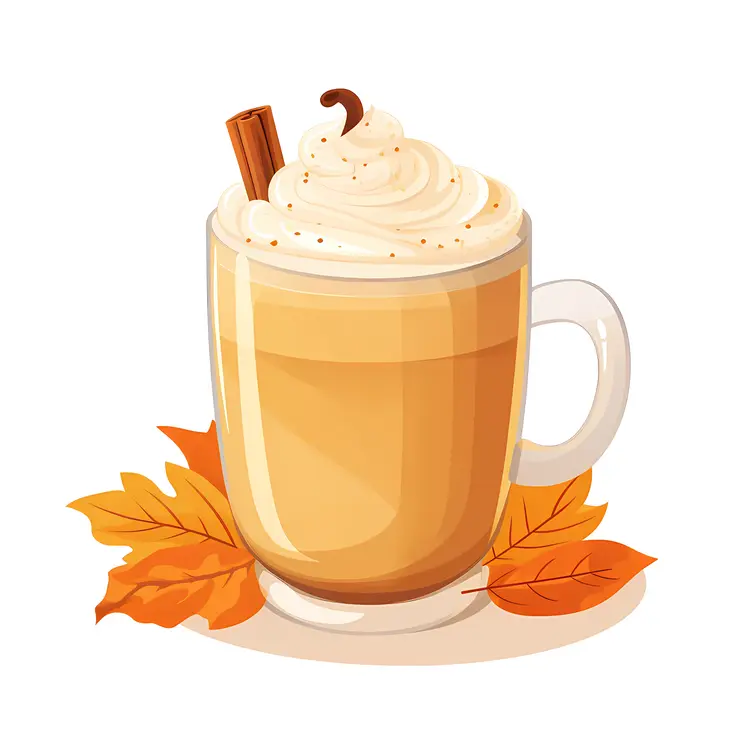 Warm Latte with Whipped Cream and Cinnamon