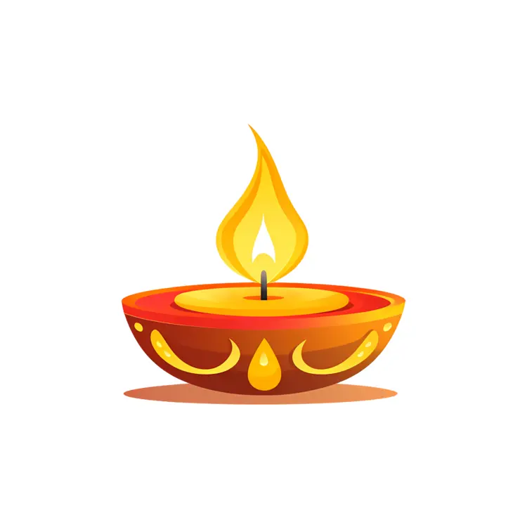 Decorative Lamp with Flame for Diwali