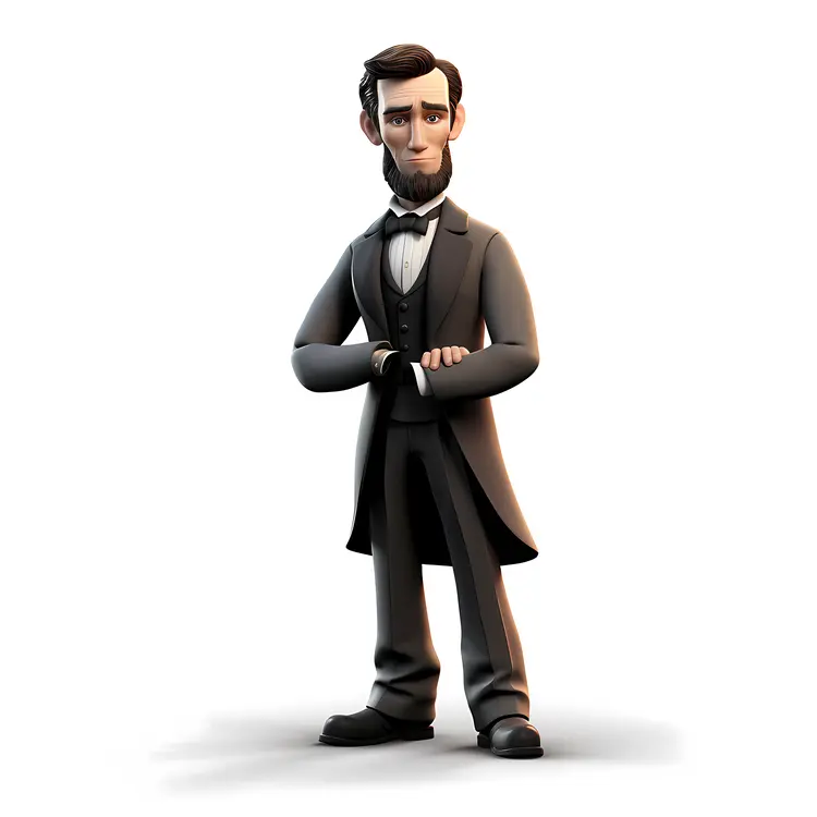 Cartoon Abraham Lincoln in Formal Attire