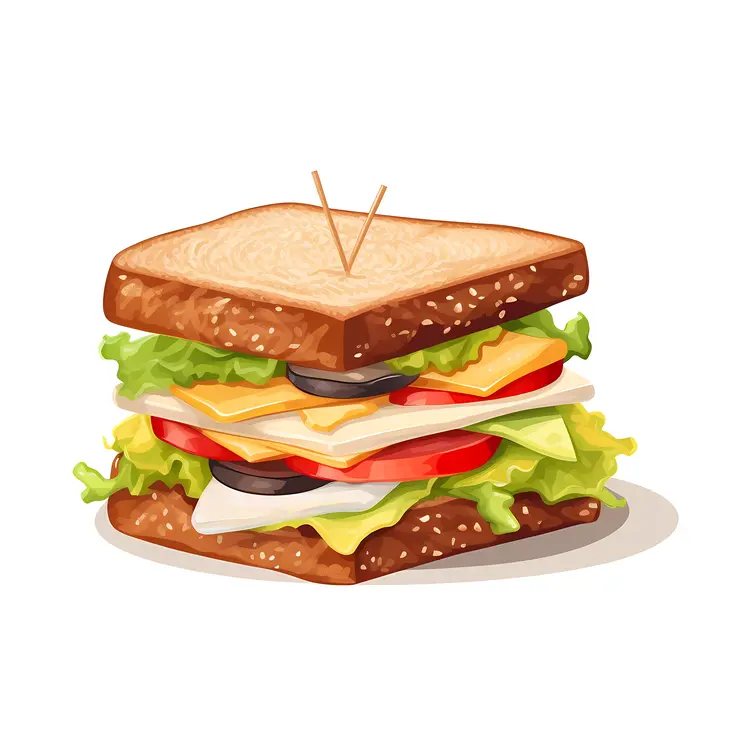 Delicious Sandwich with Lettuce and Tomato