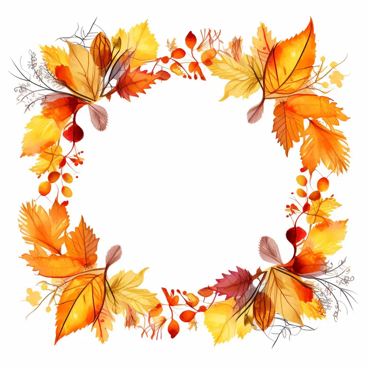 Bright Autumn Leaves Frame
