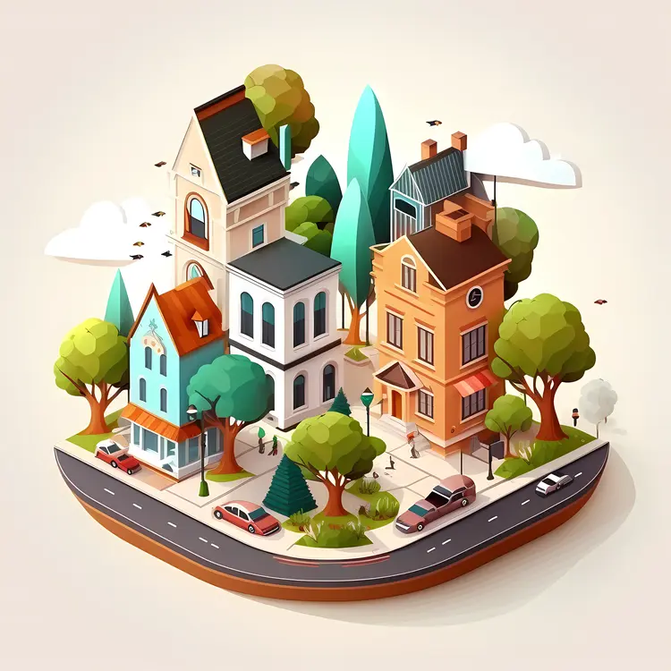 Residential Houses in a Cozy Neighborhood