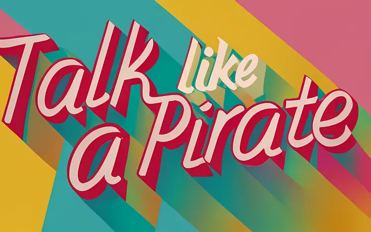 Colorful Talk Like a Pirate Typography