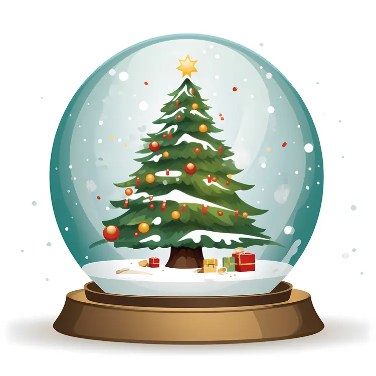 Christmas Tree in a Snow Globe