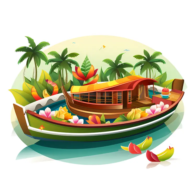 Beautiful Wooden Boat in a Tropical Paradise