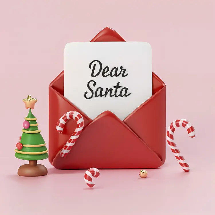 Dear Santa Letter with Candy Canes