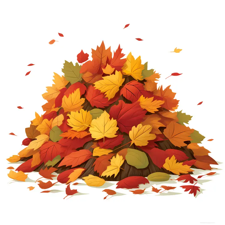 Heap of Vibrant Autumn Leaves