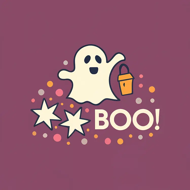Cute Ghost Boo Illustration