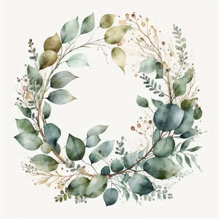 Beautiful Greenery Wreath Illustration