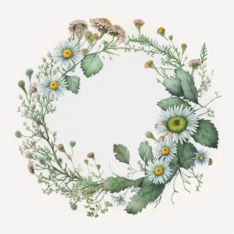 Beautiful Floral Wreath with Greenery and Flowers