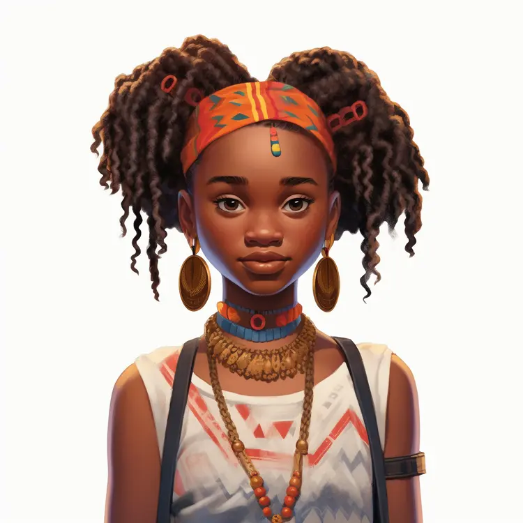 Portrait of a Girl with Traditional Accessories