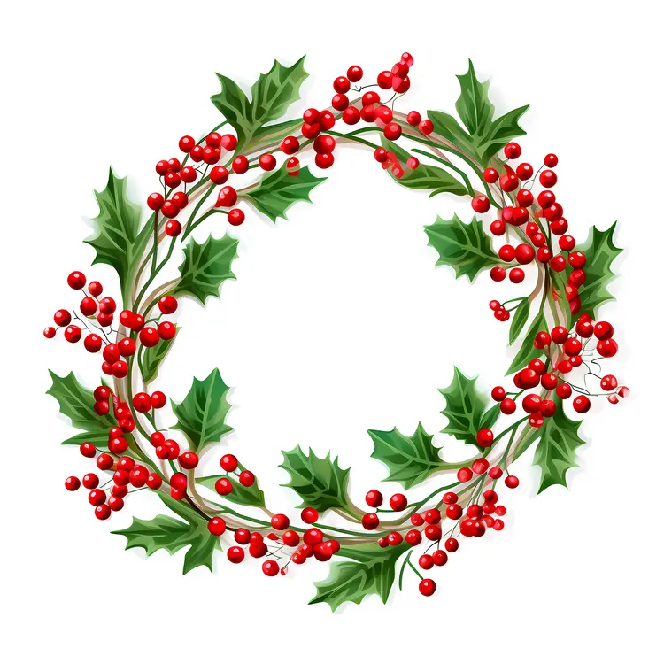 Classic Christmas Wreath with Holly
