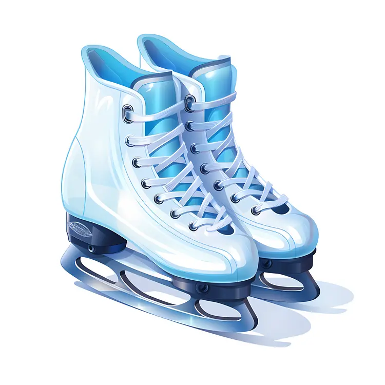 Shiny Blue Ice Skates