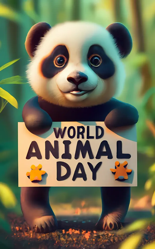 Adorable Panda Celebrating World Animal Day