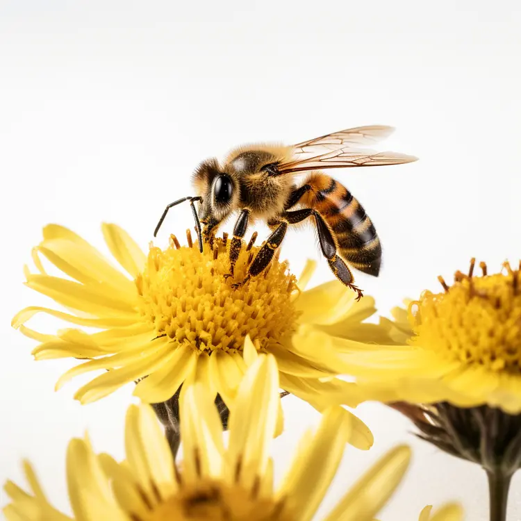 Bee on Yellow Flower Photo