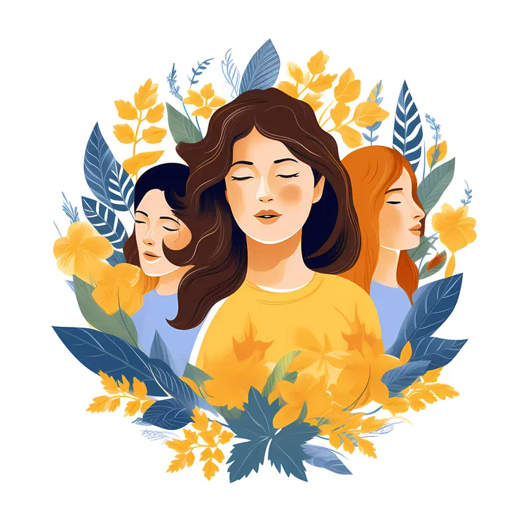 Beautiful Women Surrounded by Flowers