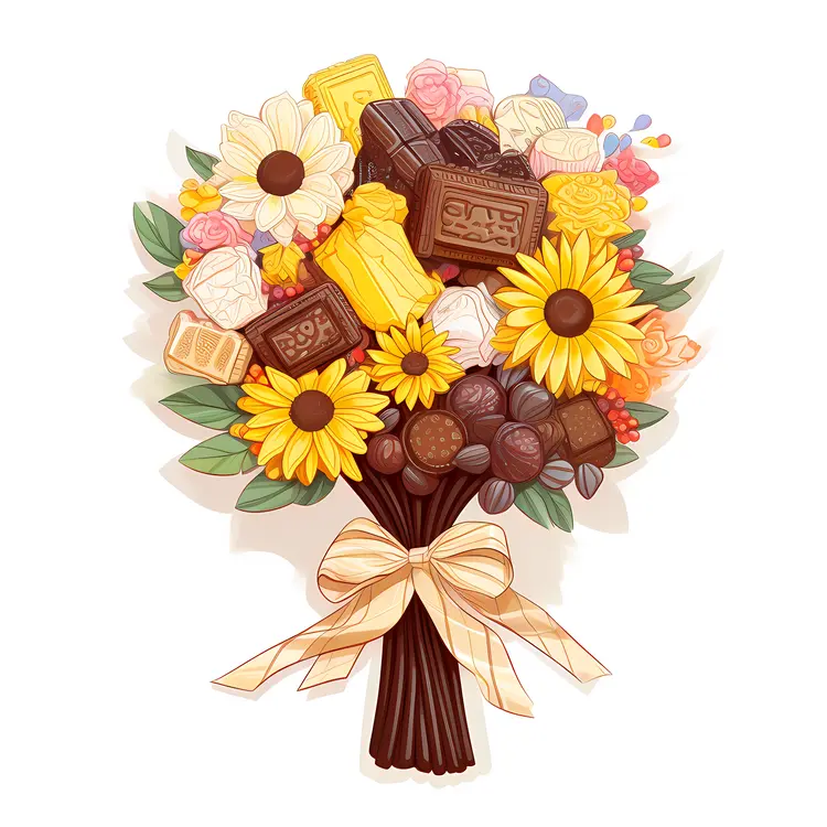 Beautiful Chocolate Bouquet with Flowers