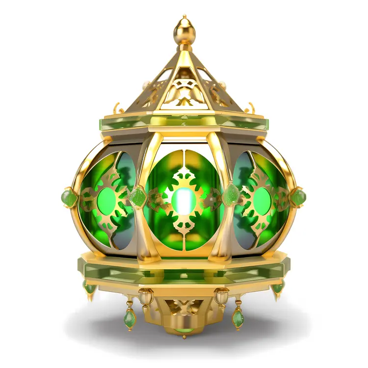 Beautiful Green Lantern for Ramadan Celebration